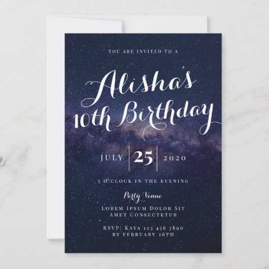 Galaxy Birthday Invitation Kaart (Voorkant)