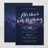 Galaxy Birthday Invitation Kaart (Voorkant / Achterkant)