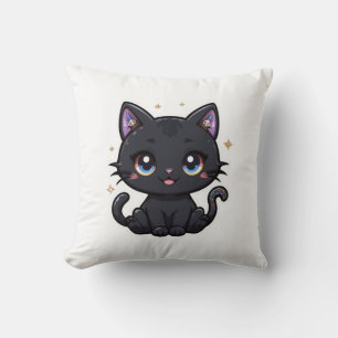 Galaxy Black Cat Kawaii Celestial Kat Kussen
