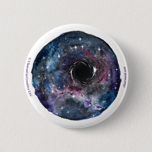 Galaxy Black Hole Pin Ronde Button 5,7 Cm (Voorkant)
