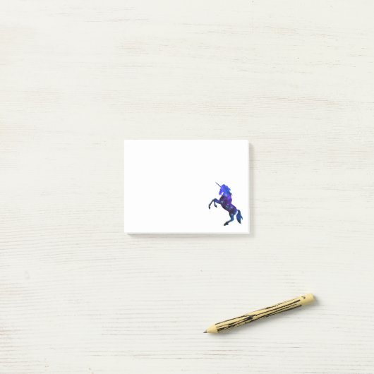 Galaxy blauw, mooi eenhoorndun afbeelding post-it® notes (Op bureau)