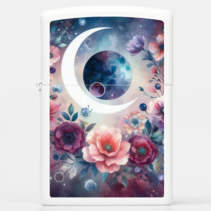 Galaxy Bloemen Maan fase Zippo aansteker