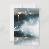 Galaxy Blue Bruiloft Details Accommodaties Kaart (Achterkant)