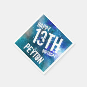 Galaxy Blue gepersonaliseerd verjaardagsfeestje Servet (Hoek)