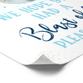 Galaxy Blue Gold Blast of Fun Birthday Favor Sign Poster (Hoek)