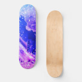 GALAXY BLUE PAARSE GLITTER Skateboard Deck (Voorkant)