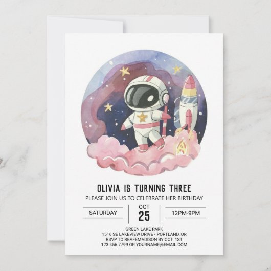 Galaxy Boho droom astronaut verjaardag Kaart (Voorkant)