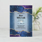 GALAXY Boys BAR MITVAH AGATE Blue Invitation (Debout devant)