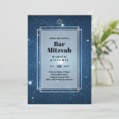 GALAXY Boys BAR MITVAH Space Blue Invitation (Debout devant)