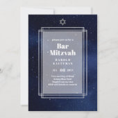 GALAXY Boys BAR MITVAH Space Blue Invitation (Devant)
