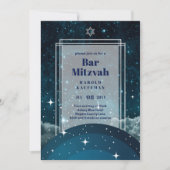 GALAXY Boys BAR MITVAH Space Blue Invitation (Devant)