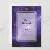 GALAXY Boys BAR MITVAH Space Purple Invitation (Devant)