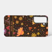 Galaxy Brown floral Inspirivity Customisé Samsung Coque (Verso Horizontal)