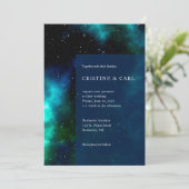 Galaxy bruiloft-uitnodiging kaart (Staand voorkant)