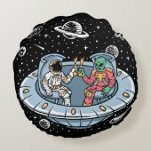 Galaxy Buddies Rond Kussen (Achterkant)