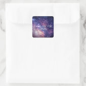 Galaxy Buitenspatsterren Starry Dank u Vierkante Sticker (Tas)