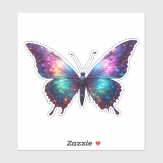 Galaxy Butterfly Art – Kleurrijke gloeiende vlinde Sticker