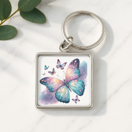Galaxy Butterfly with Pastel Celestial Wings  Sleutelhanger