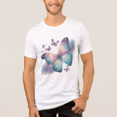 Galaxy Butterfly with Pastel Celestial Wings Tri-Blend Shirt (Voorkant)
