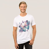 Galaxy Butterfly with Pastel Celestial Wings Tri-Blend Shirt (Voorkant volledig)