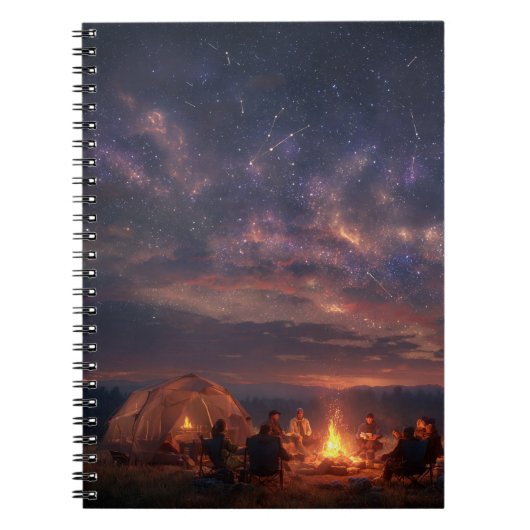 Galaxy Campfire Starry Night Notebook Notitieboek (Voorkant)