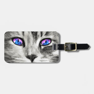 Galaxy Cat Ogen Custom Naam Bagage Label