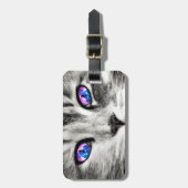 Galaxy Cat Ogen Custom Naam Bagage Label (Voorkant verticaal)