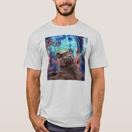 Galaxy Cat Surprise T-shirt (Voorkant)