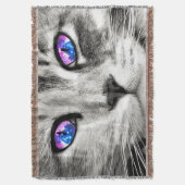 Galaxy Cat Throw Blanket Deken (Voorkant Verticaal)