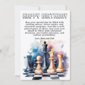 Galaxy Chess Pieces Modern Chess Birthday Kaart (Voorkant)