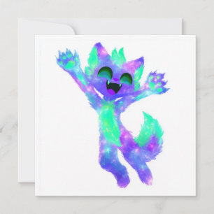 Galaxy Chibi Kat Feestje Kaart