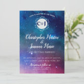 Galaxy Constellation Uitnodiging voor Huwelijk Ste (Staand voorkant)