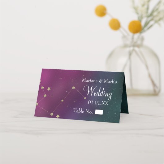 Galaxy Constellation Wedding Gold Stars Moon Folie (Voorkant)
