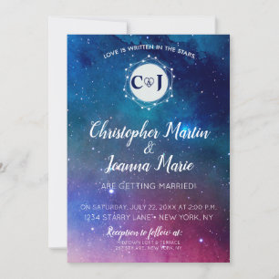 Galaxy Constellation Wedding Invitation Stars Love Kaart