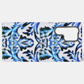 Galaxy Coque de galaxie Samsung bleu feuille filée (Verso Horizontal)