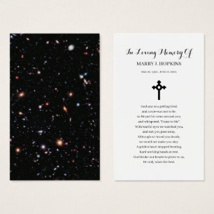 Galaxy Cosmo Sympathie Funeral Prayer Kaart