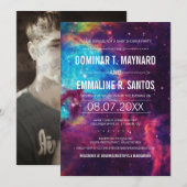 Galaxy Couple Baby shower Invitation photo (Devant / Derrière)