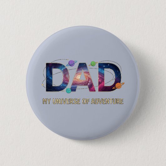 Galaxy Dad Universe Adventure Ronde Button 5,7 Cm (Voorkant)