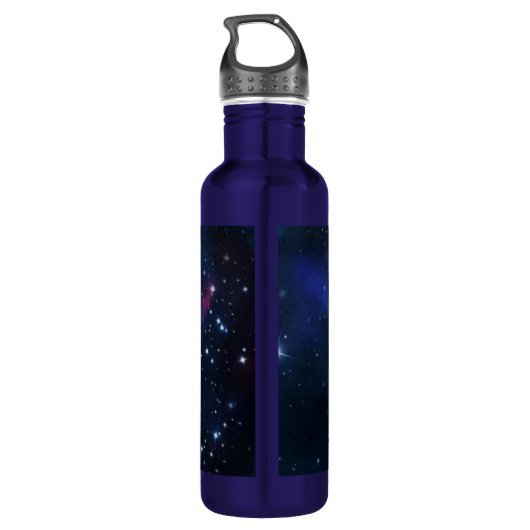 Galaxy Dark Blue Nebula Space Art Waterfles (Achterkant)