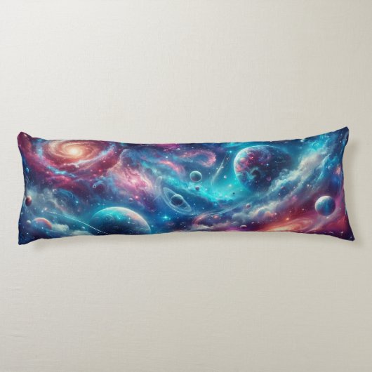 Galaxy Dreams: Duik in Deep Space Design Lichaamskussen (Achterkant)