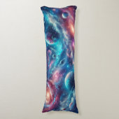 Galaxy Dreams: Duik in Deep Space Design Lichaamskussen (Voorkant Verticaal)