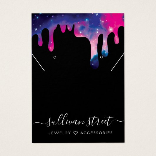 Galaxy Drip Earringing Ketting Display Kaart (Voorkant)