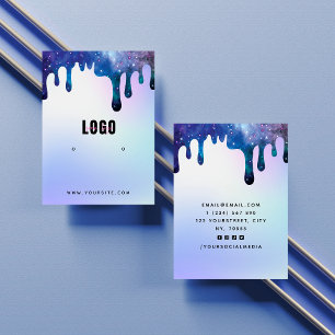 Galaxy Drip Oorbellen Display Logo Kaart Visitekaartje
