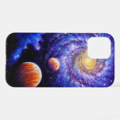Galaxy en planeten iPhone hoesje (Achterkant horizontaal)