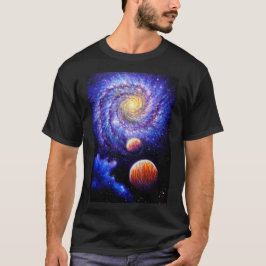 Galaxy en planeten t-shirt