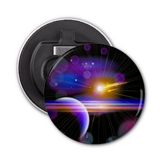 Galaxy en sterren button flesopener (Voorkant)