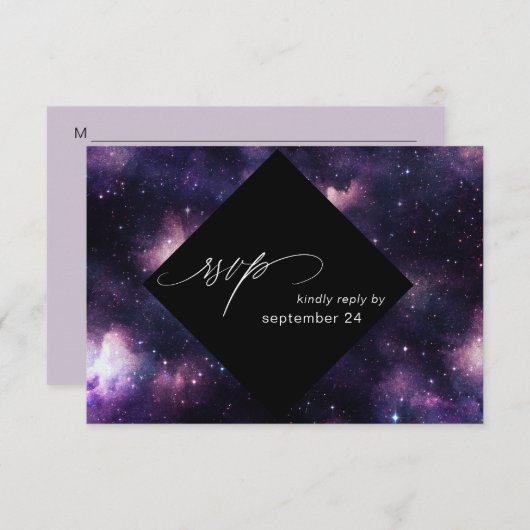Galaxy Espace extra-atmosphérique avec carte RSVP (Devant / Derrière)
