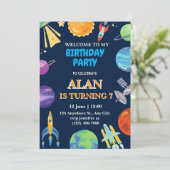 Galaxy espace garçon invitation anniversaire (Debout devant)