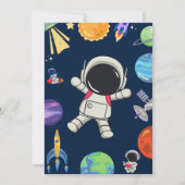 Galaxy espace garçon invitation anniversaire (Dos)