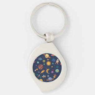 Galaxy Explorer - Fun Space Art Metal Sleutelhange Sleutelhanger